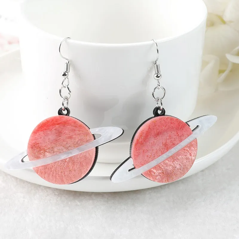 MAYTRENDS  - Space Planet Drop Earrings