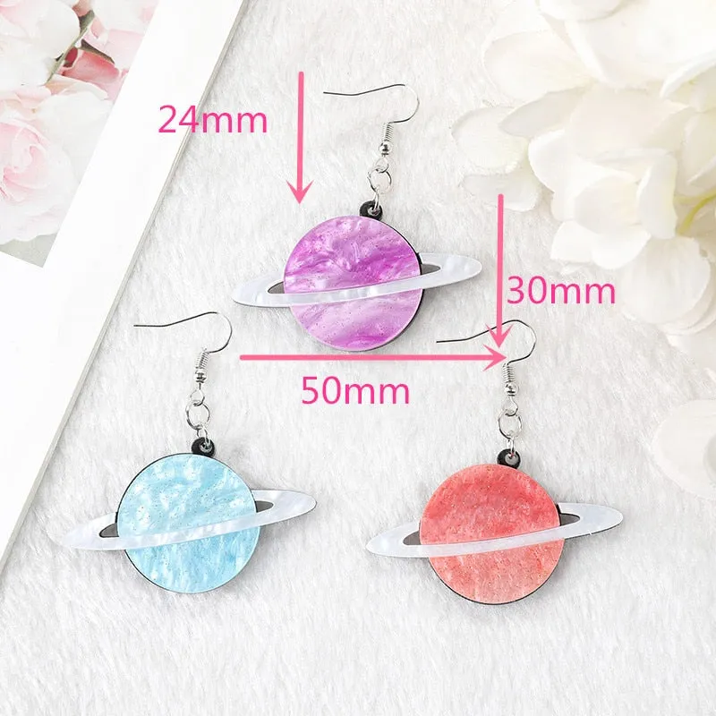 MAYTRENDS  - Space Planet Drop Earrings
