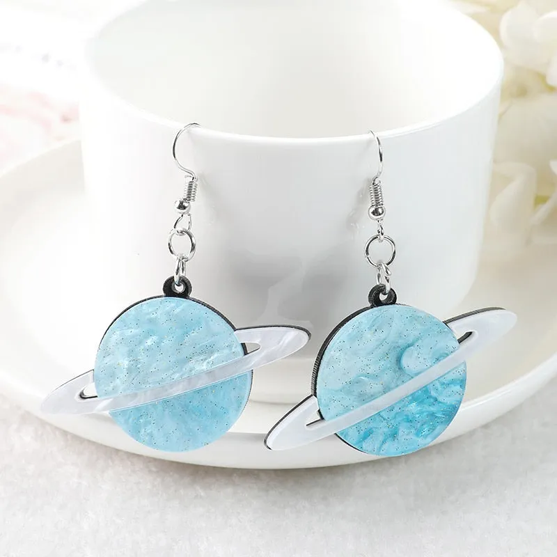 MAYTRENDS  - Space Planet Drop Earrings