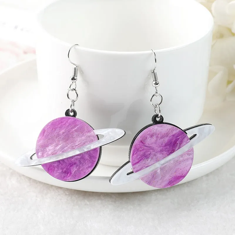 MAYTRENDS  - Space Planet Drop Earrings