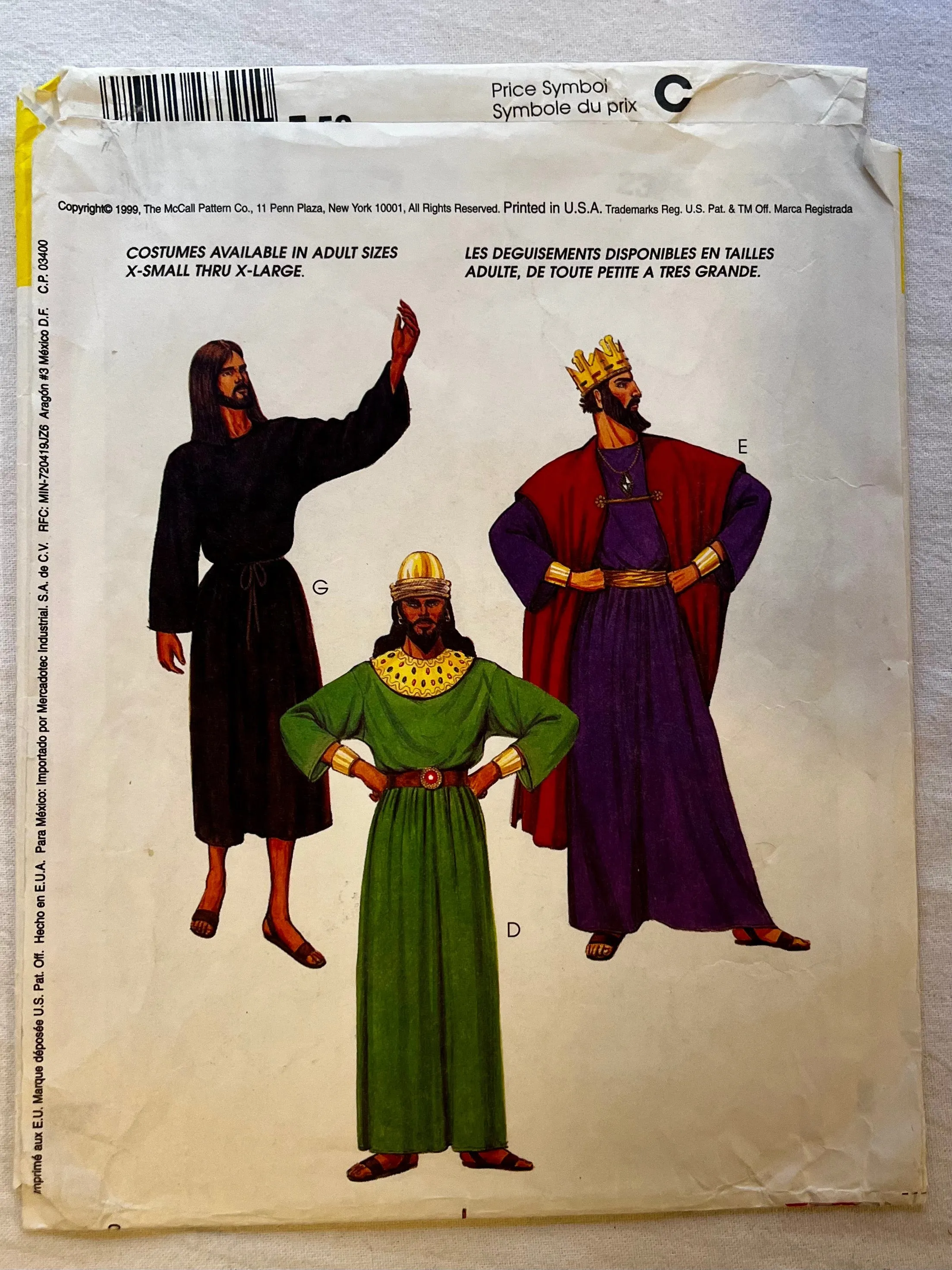 McCall's Costumes 2339 UNCUT Adult Costumes Size XS