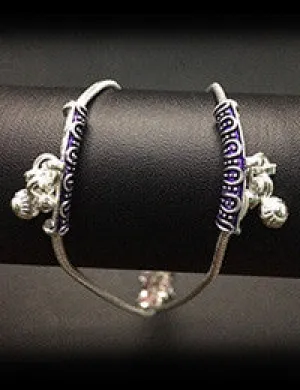 Meenakari Silver Anklets