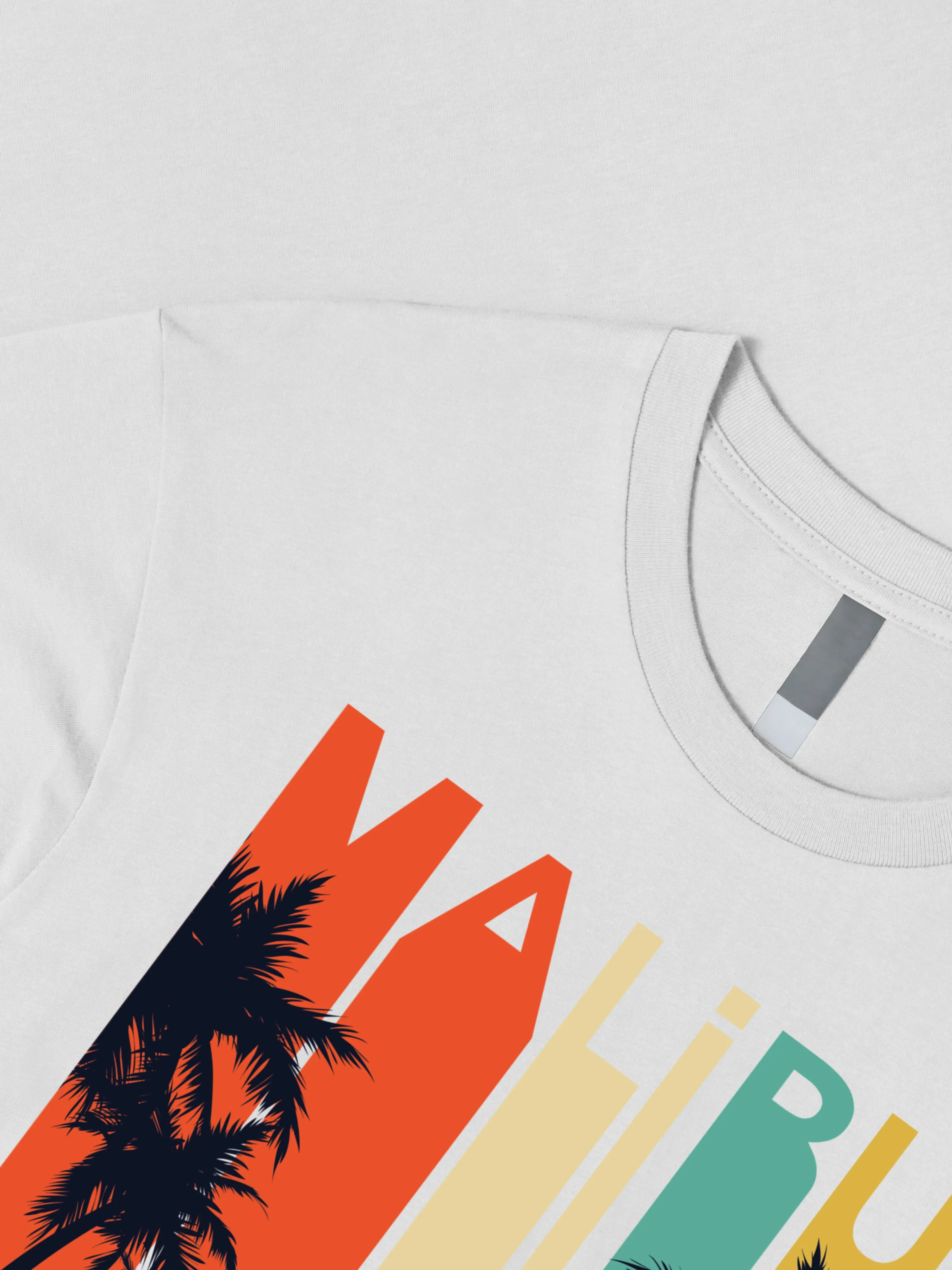 Mens California Malibu Beach Graphic Print Crew Neck T Shirt