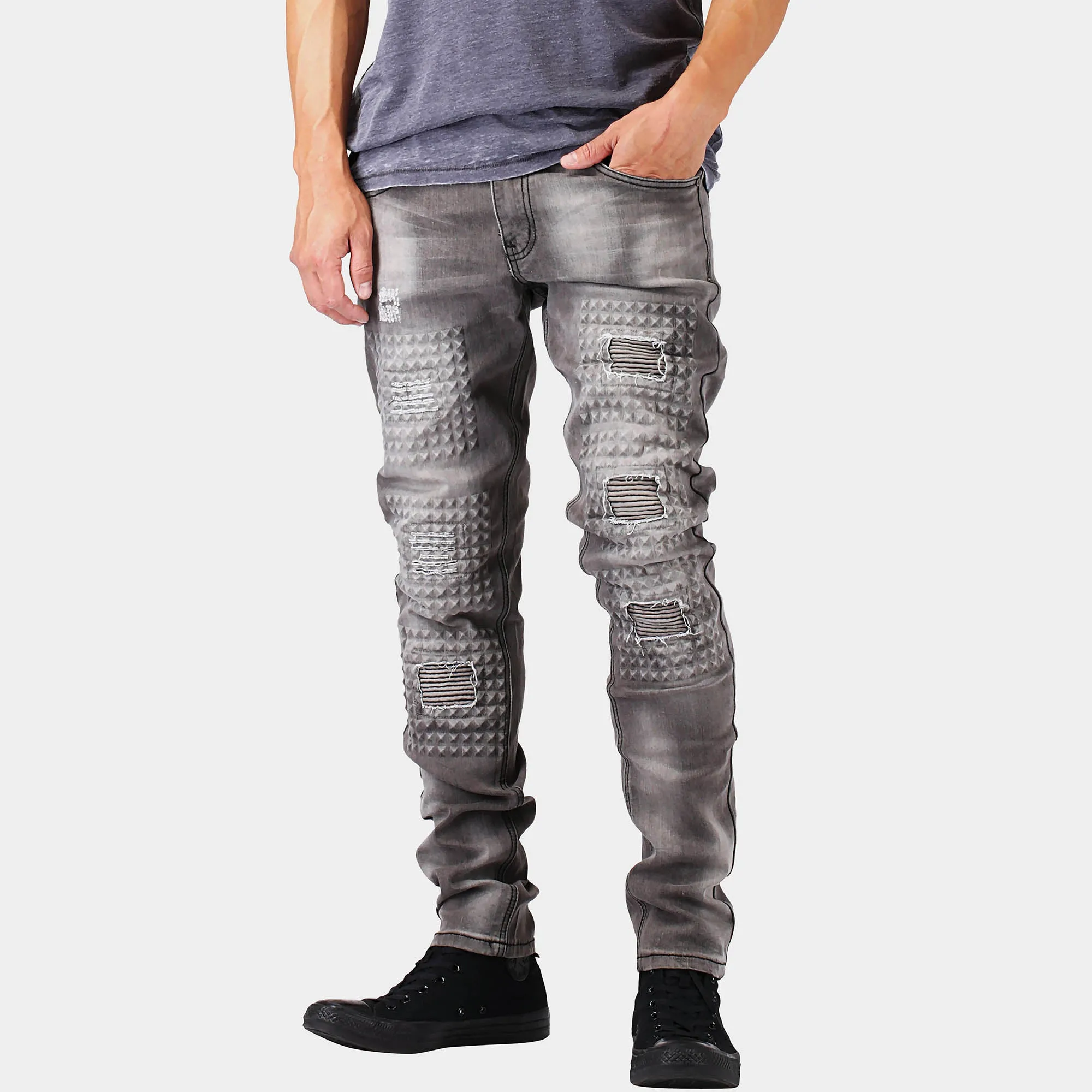 Men's Fashion Distressed Biker Jeans
