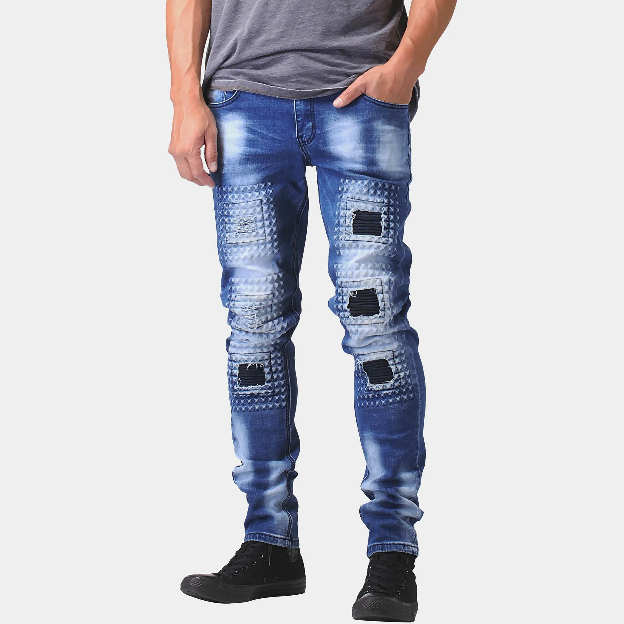 Men's Fashion Distressed Biker Jeans