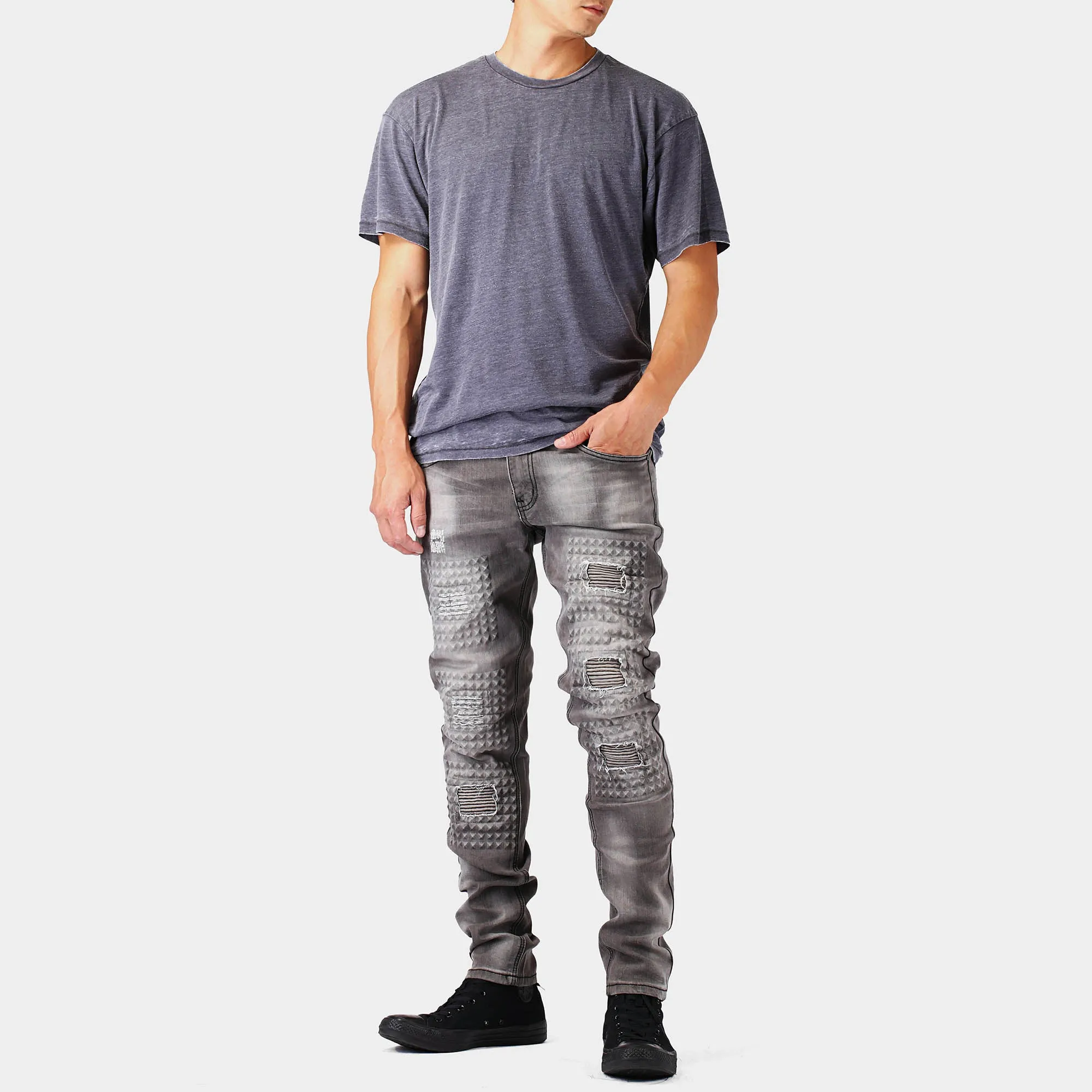 Men's Fashion Distressed Biker Jeans