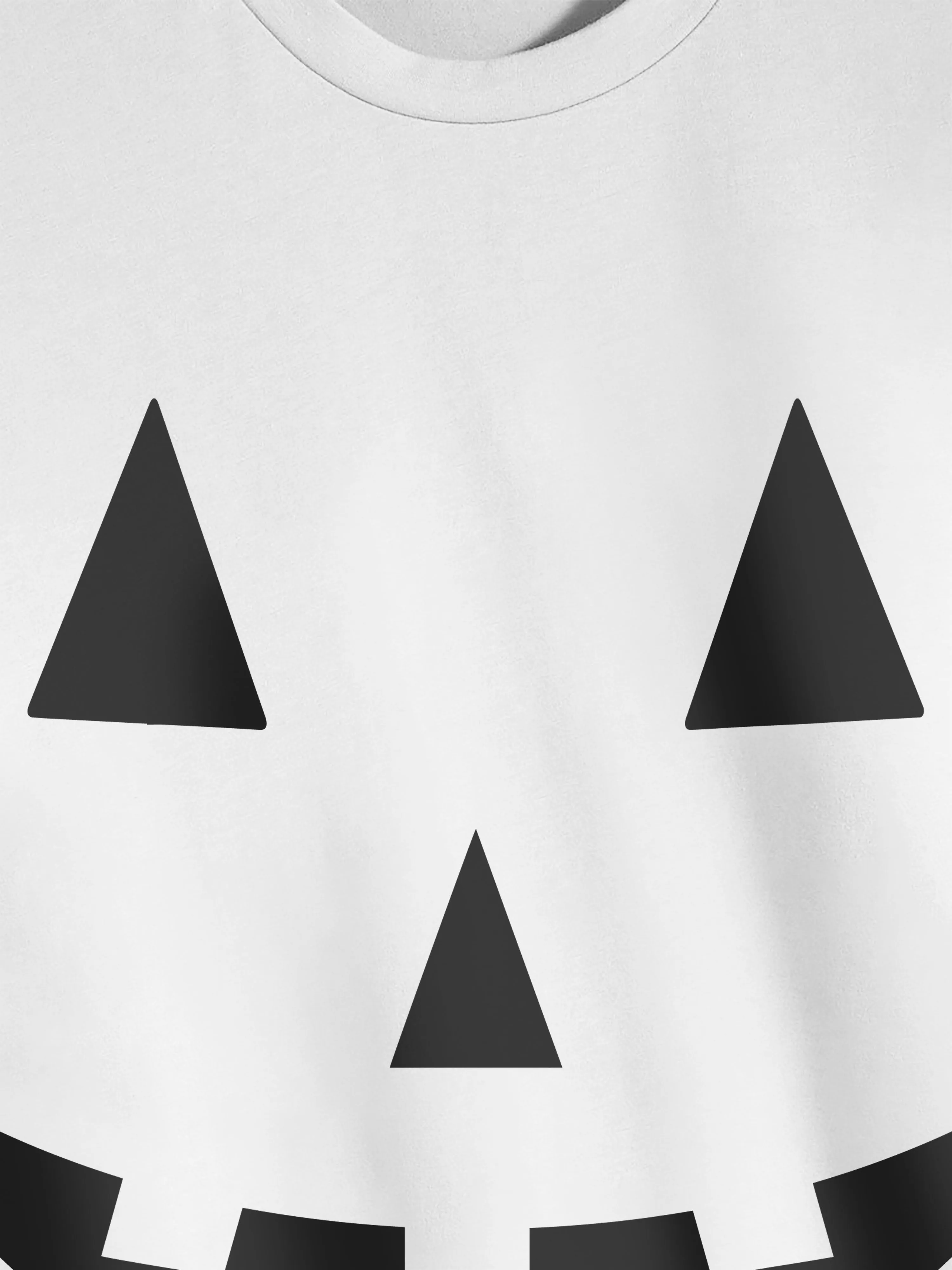 Mens Graphic Print Jack-O-Lantern Smile White Halloween T Shirt