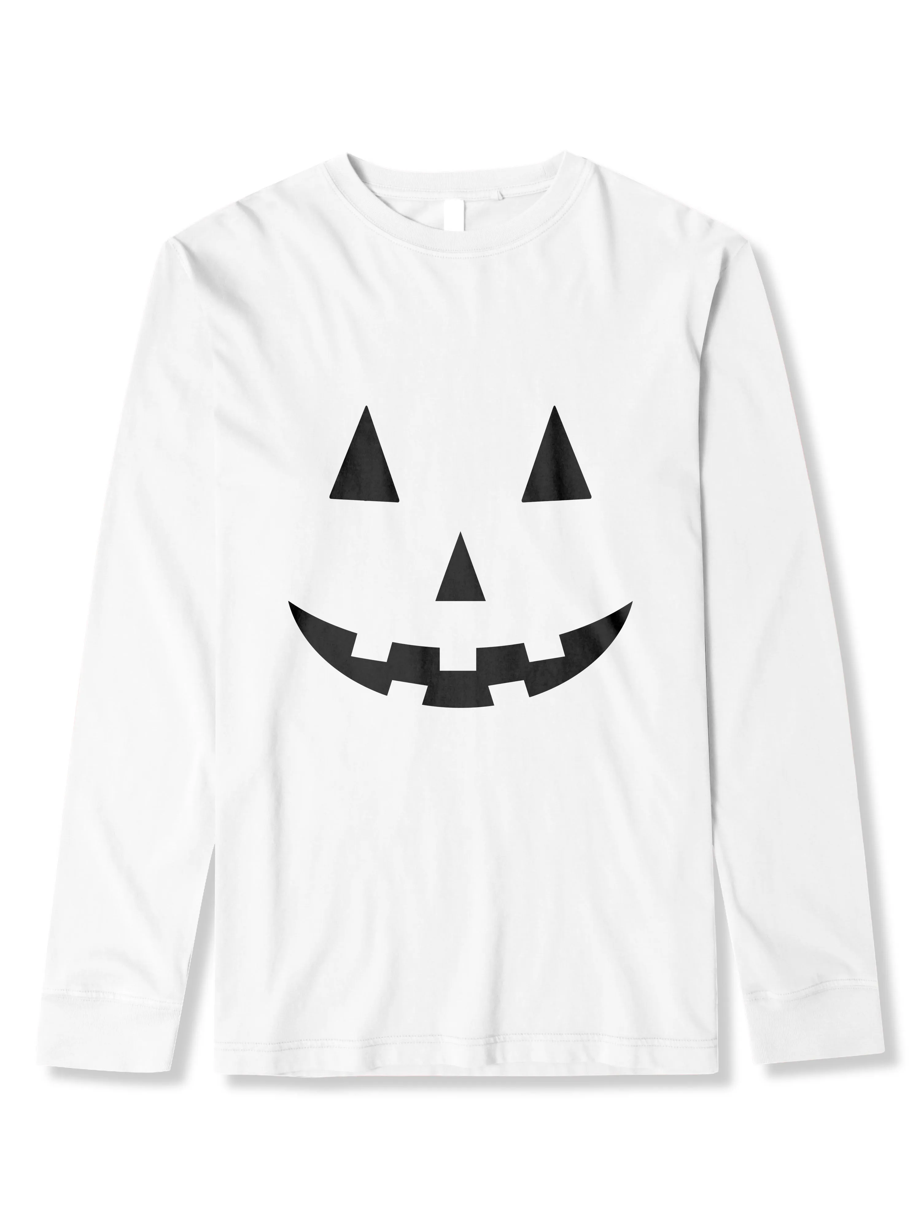 Mens Halloween Graphic Print Jack-O-Lantern Long Sleeve T Shirt