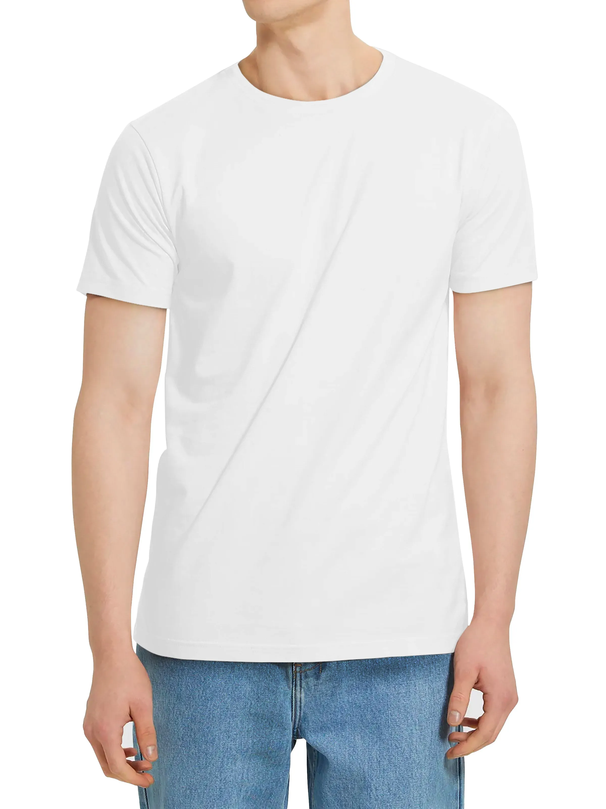 Mens Lightweight Classic Premium Cotton Short Sleeve Crew Neck T-Shirt