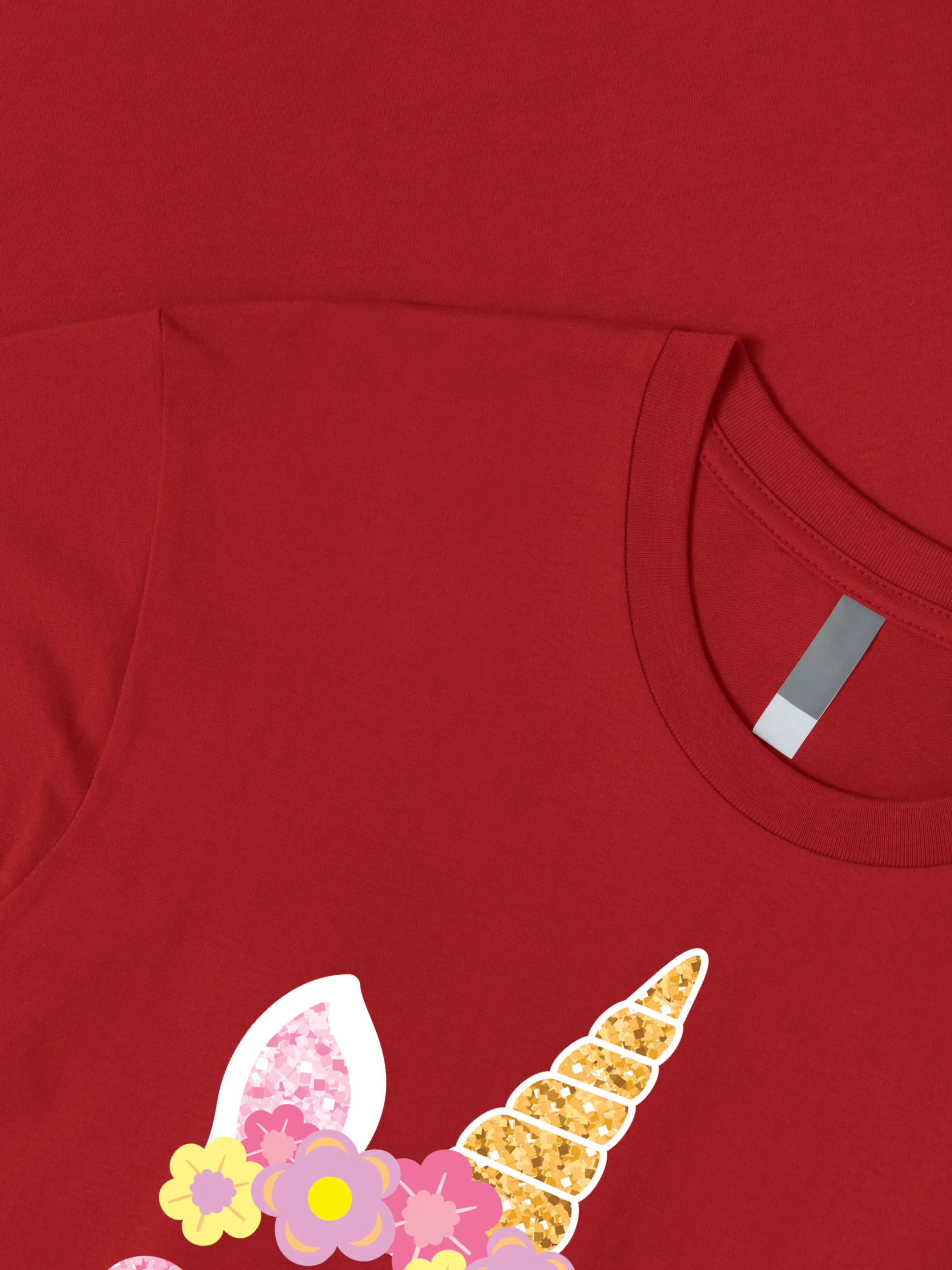 Mens Pink Unicorn Glasses Graphic Print Crew Neck T Shirt