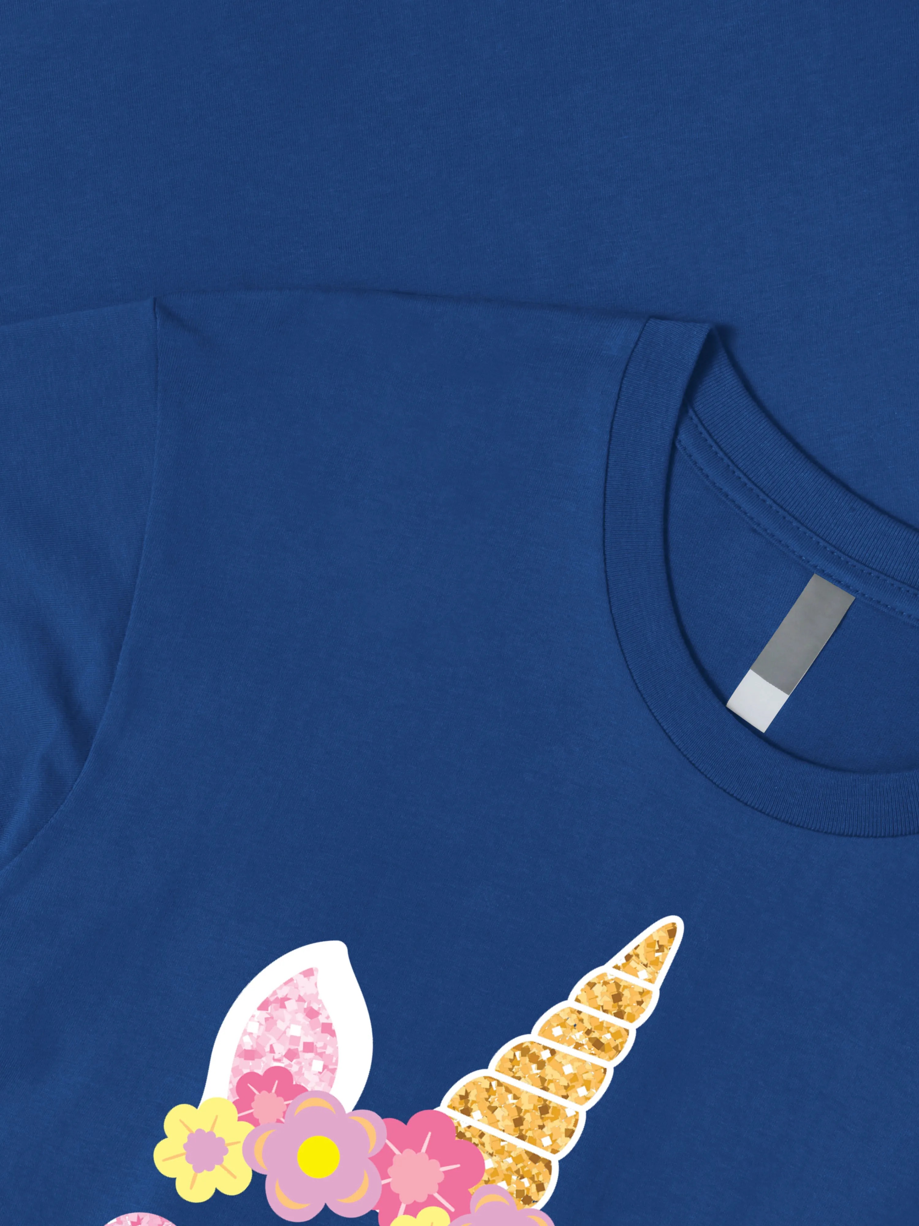 Mens Pink Unicorn Glasses Graphic Print Crew Neck T Shirt