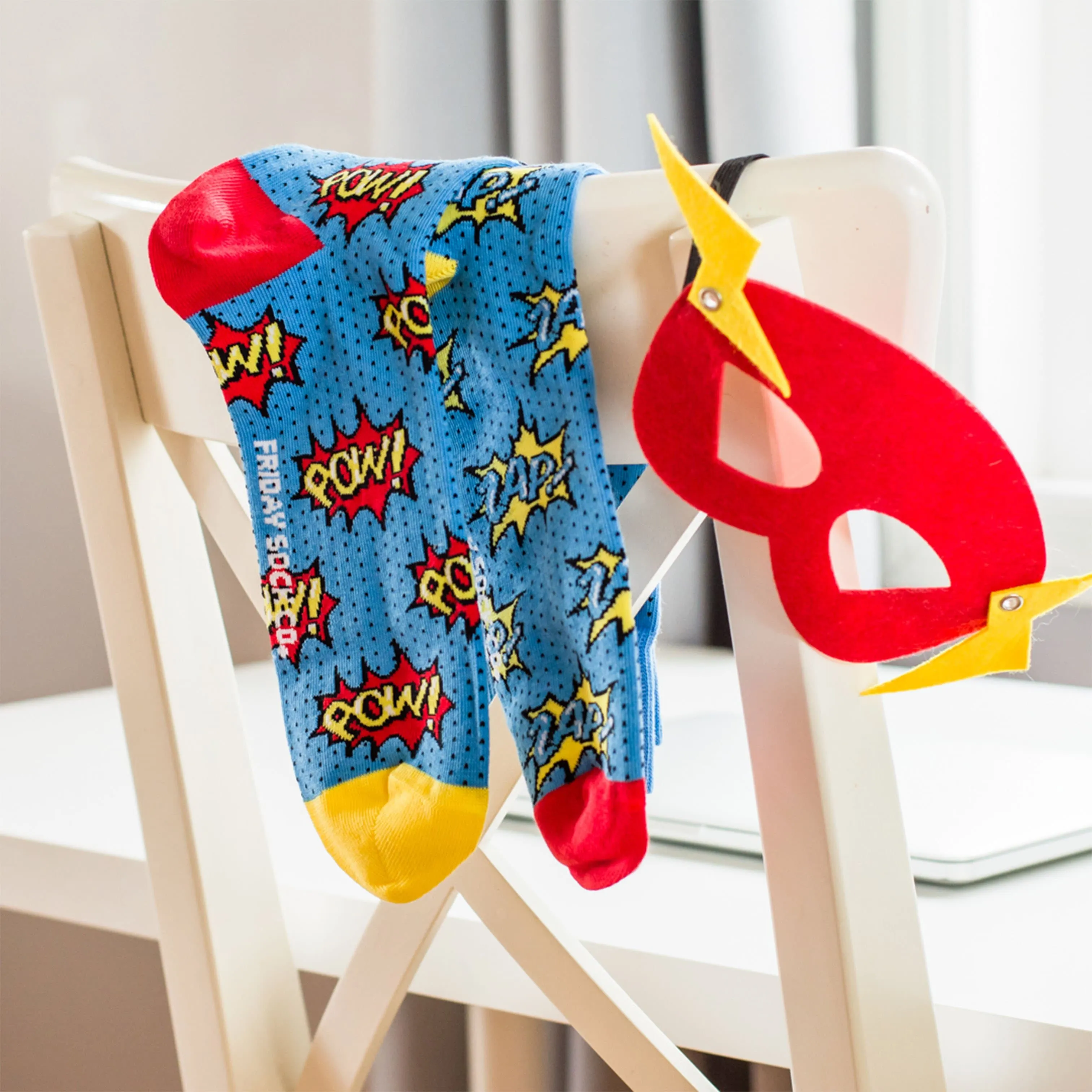 Men's Pow Zap Superhero Socks