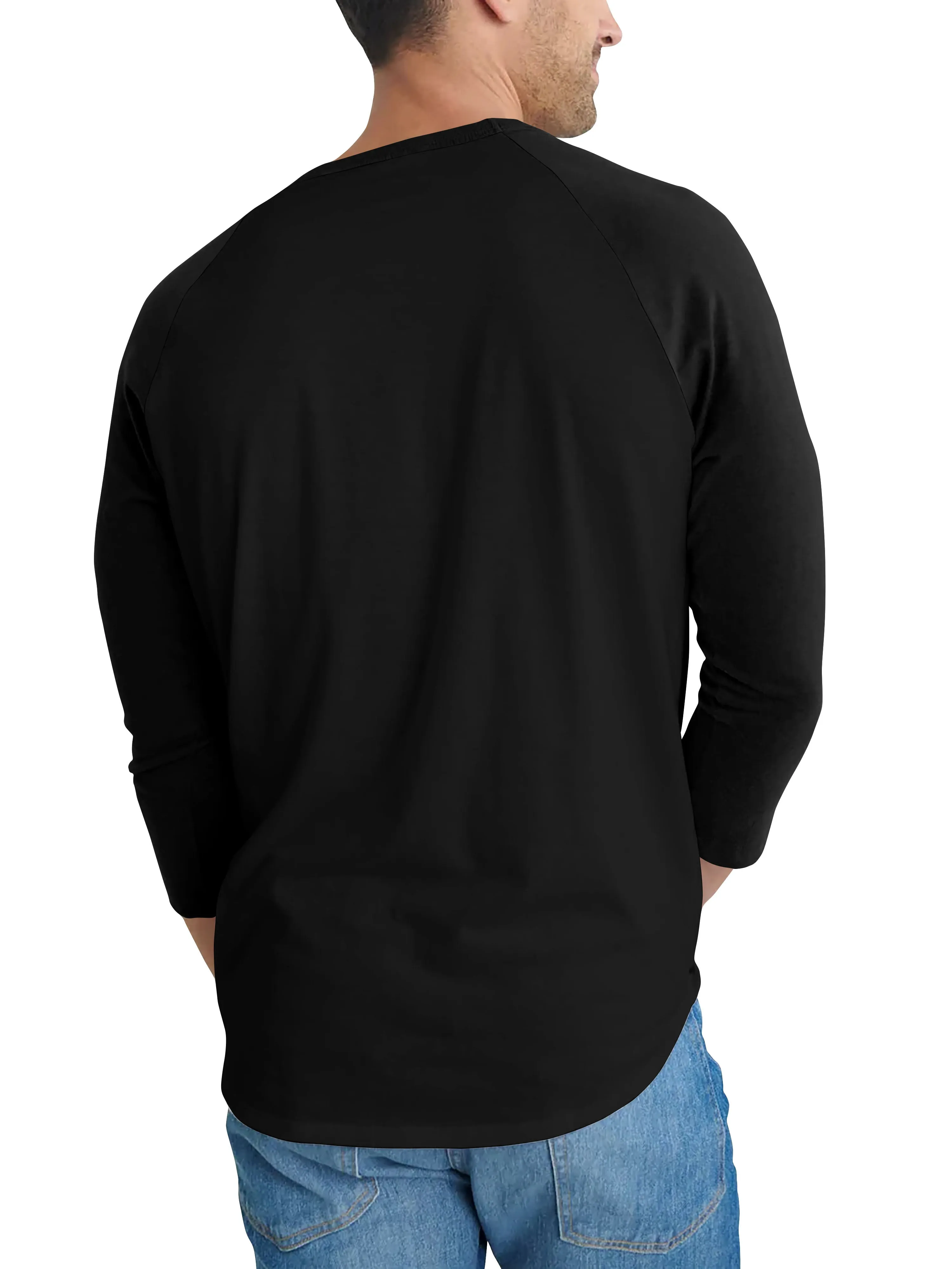 Mens Raglan Graphic Print 3-Stack Jack-O-Lanterns T Shirt