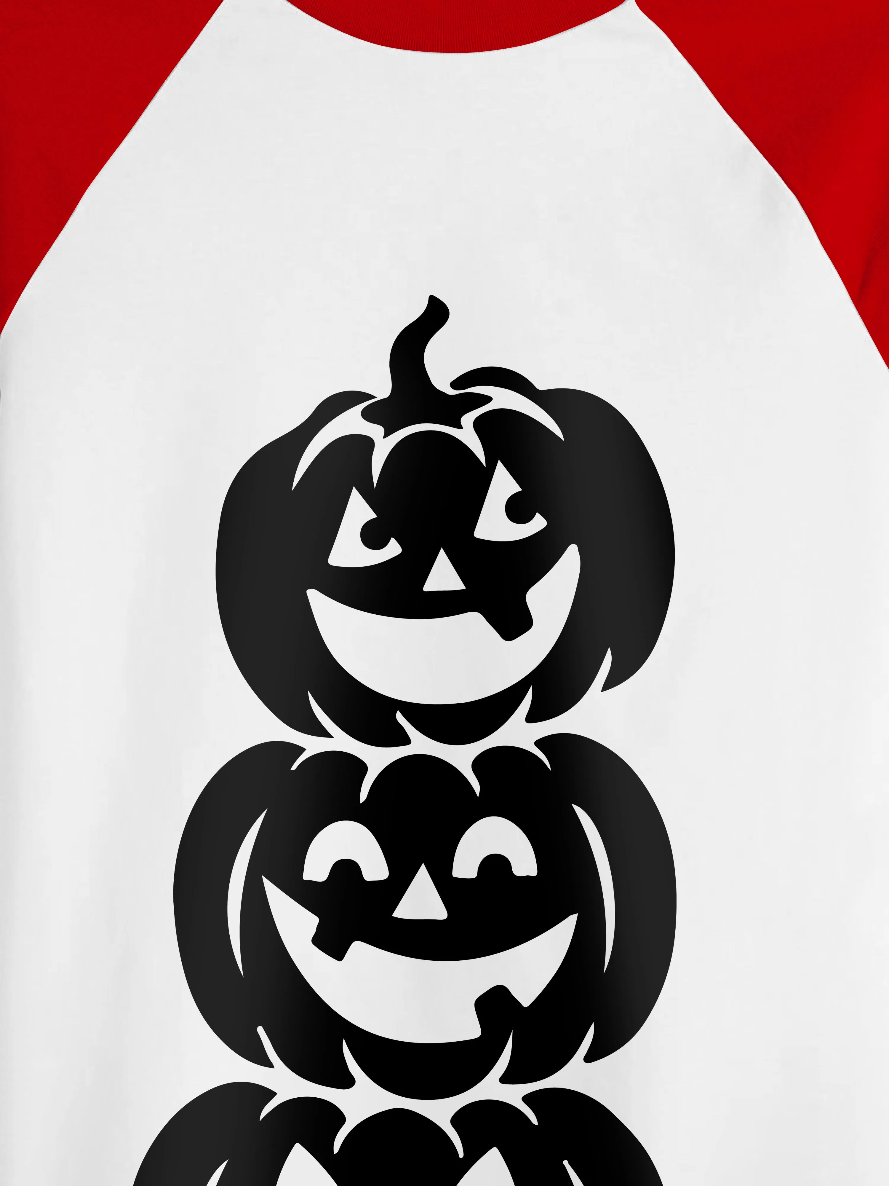 Mens Raglan Graphic Print 3-Stack Jack-O-Lanterns T Shirt