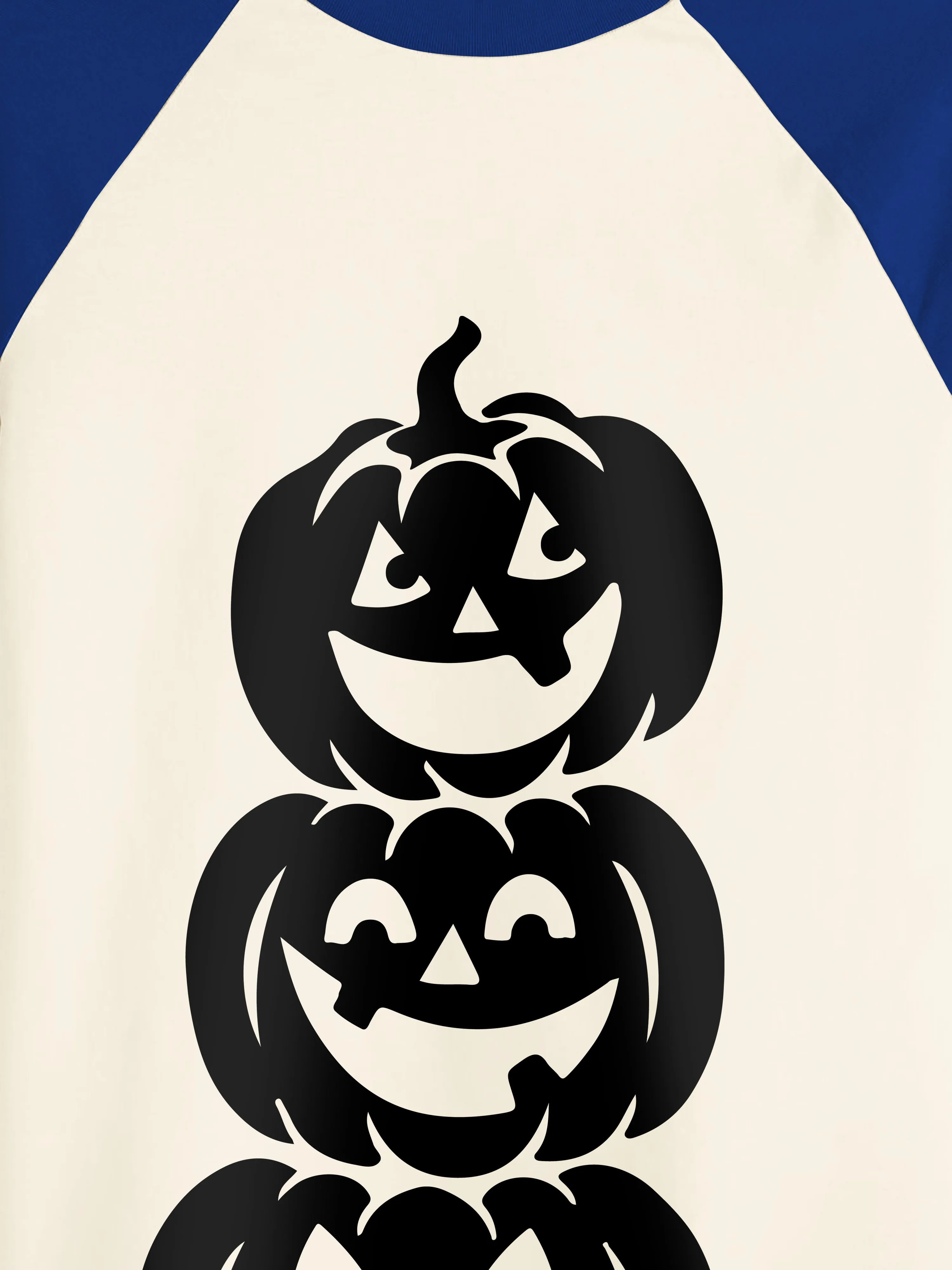 Mens Raglan Graphic Print 3-Stack Jack-O-Lanterns T Shirt