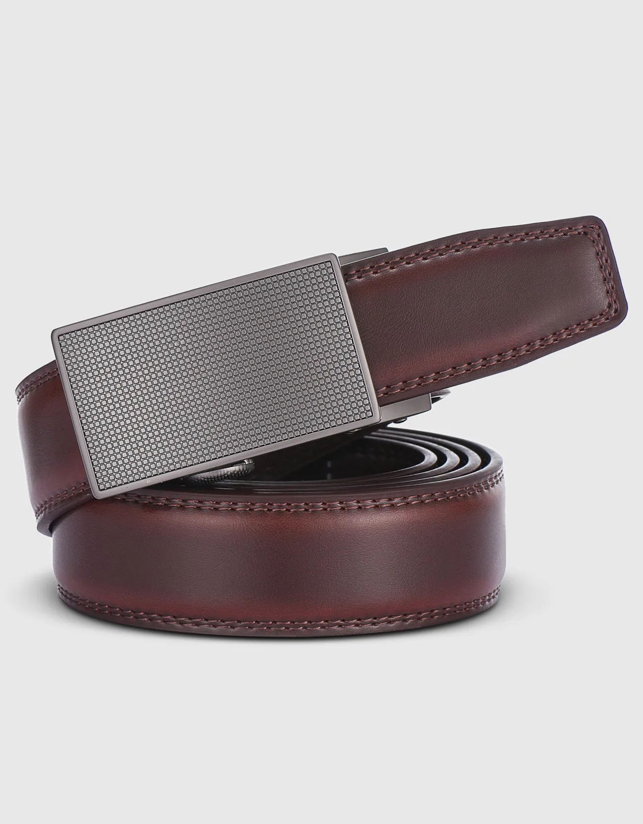 Men's Repeated Block Leather Ratchet  Belt