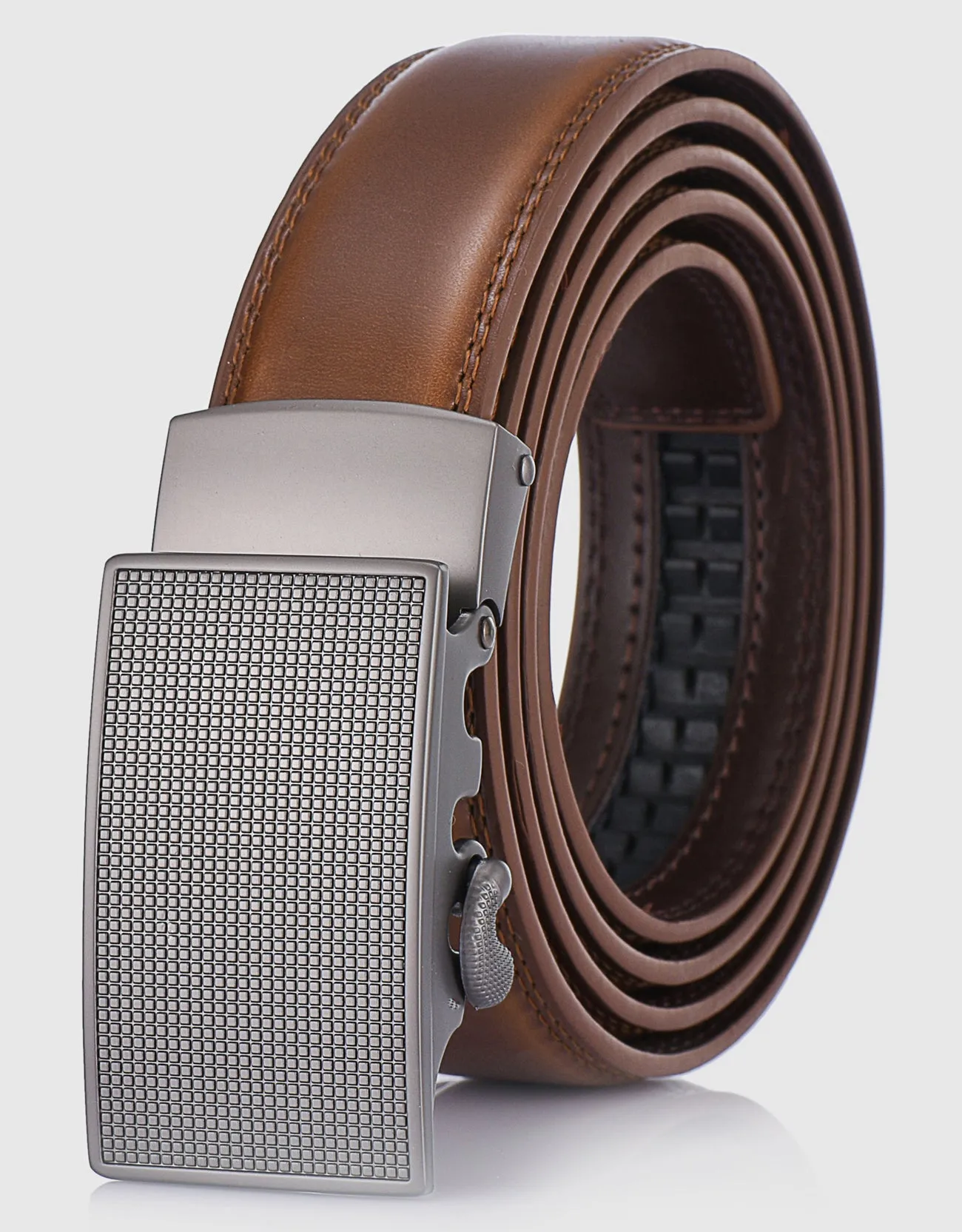 Men's Repeated Block Leather Ratchet  Belt
