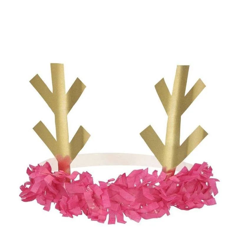 Meri Meri Reindeer Fringe Antler Headbands - 8 Pack M1085