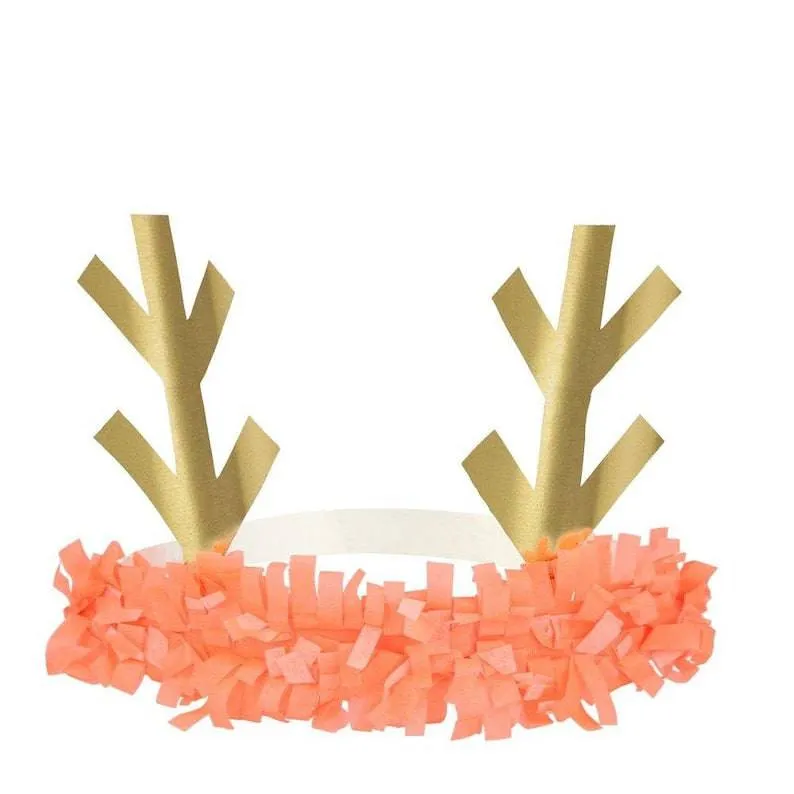 Meri Meri Reindeer Fringe Antler Headbands - 8 Pack M1085