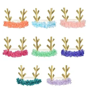 Meri Meri Reindeer Fringe Antler Headbands - 8 Pack M1085