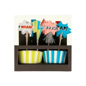 Meri Meri Superhero Cupcake Kit - Pack of 24 S9006 S9005
