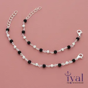 Mesmerizing Silver Nazariya Anklet for Kids(0-3months)