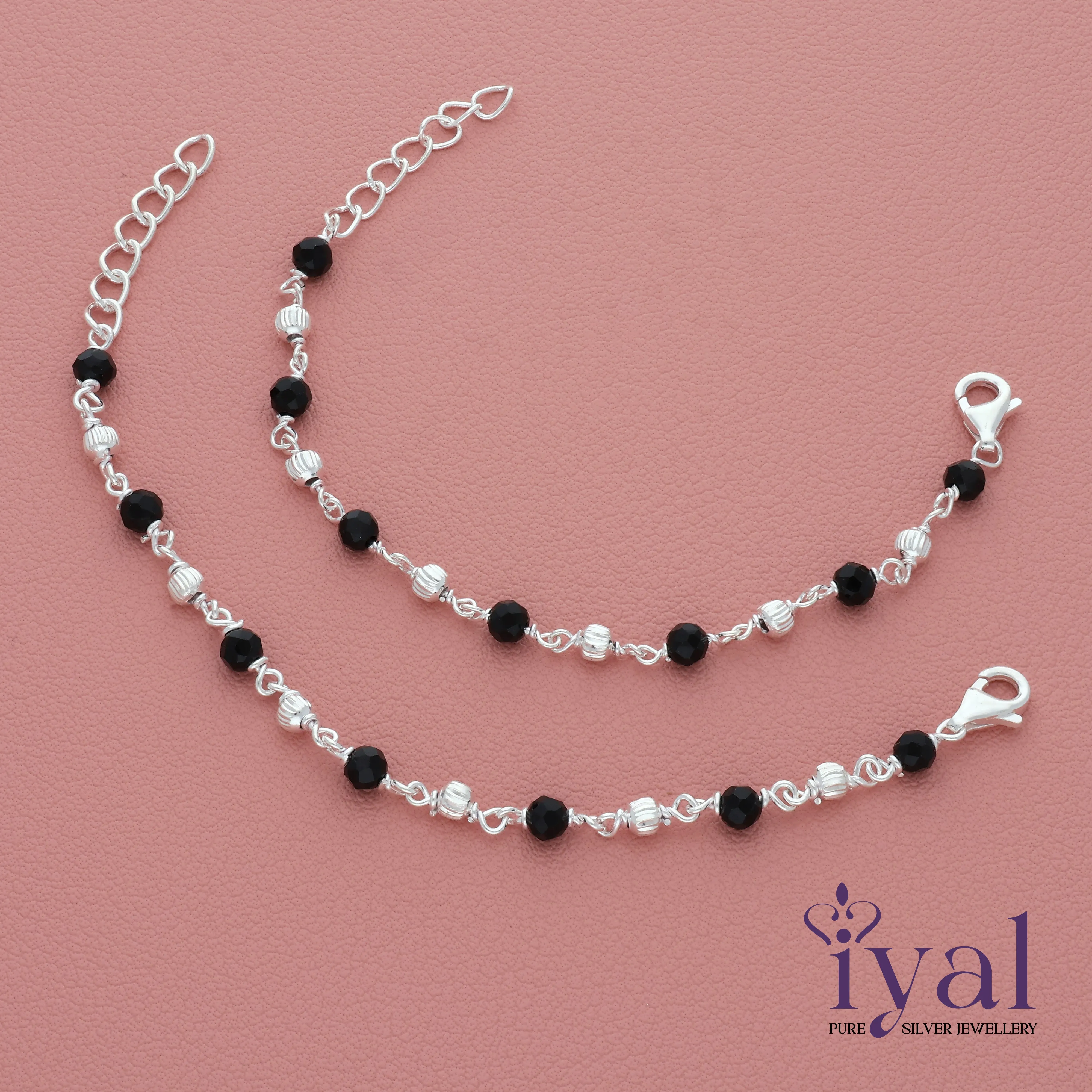 Mesmerizing Silver Nazariya Anklet for Kids(0-3months)