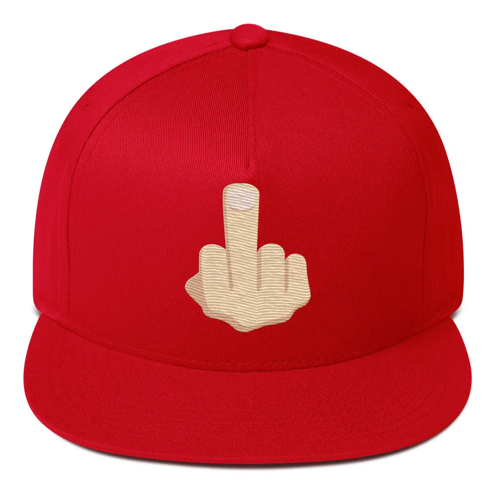 Middle Finger Flat Bill Cap