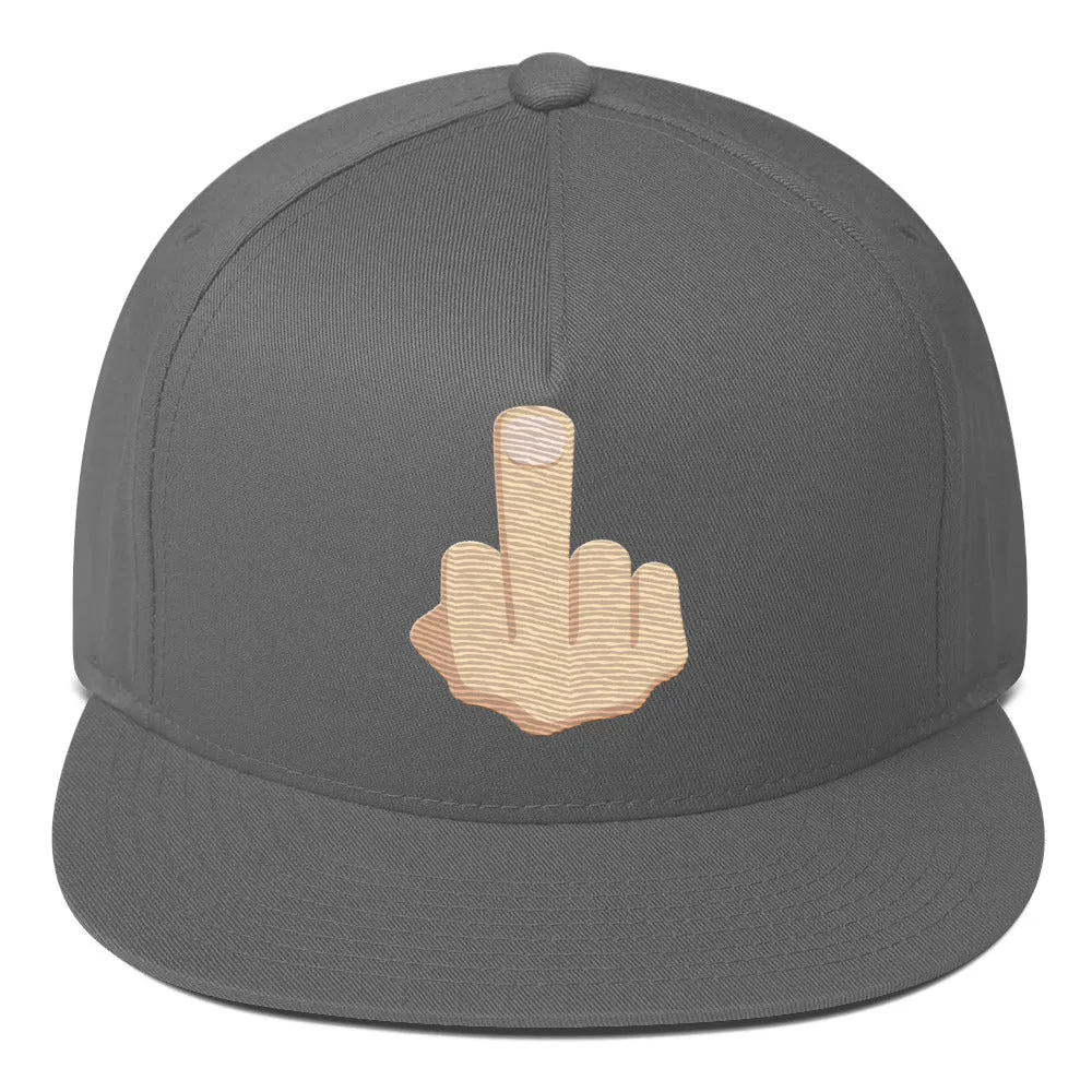 Middle Finger Flat Bill Cap