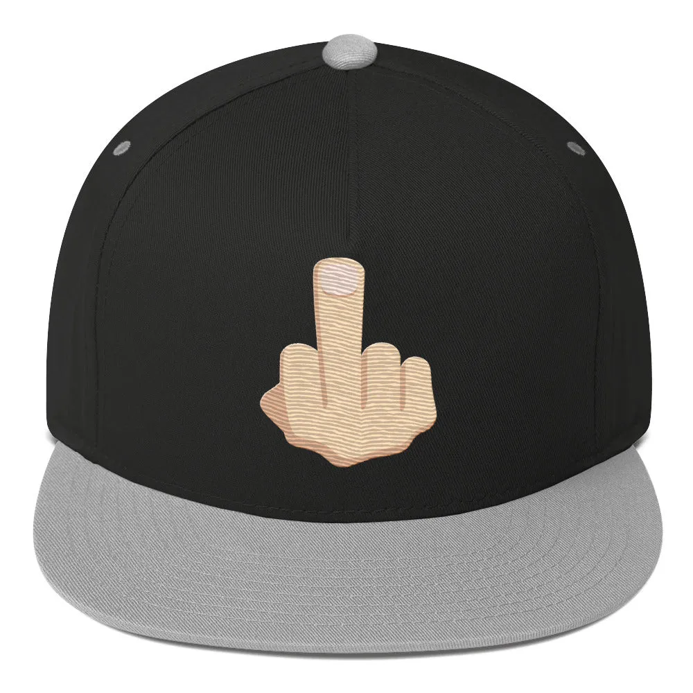 Middle Finger Flat Bill Cap