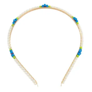 Mikinona Daisy Flower Design Pearl Headband for Women Elegant Hair Accessories Simple and Chic Bridal Hair Decoration for Special Occasions and Everyday Wear