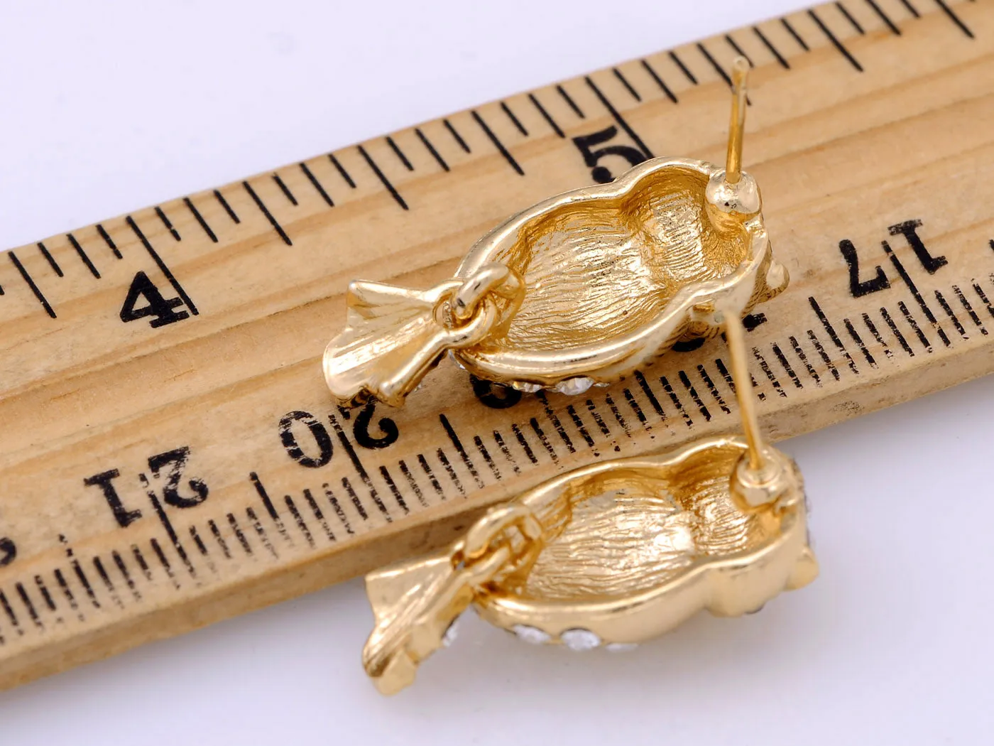 Mini Cartoon Grandpa Owl Bird Button Earrings