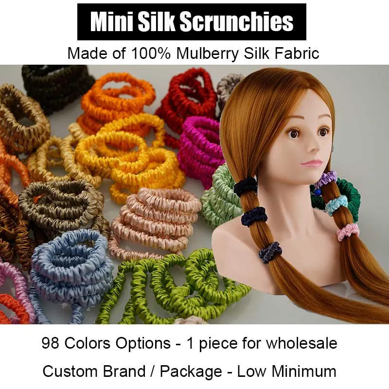 Mini Silk Scrunchies - custom and wholesale