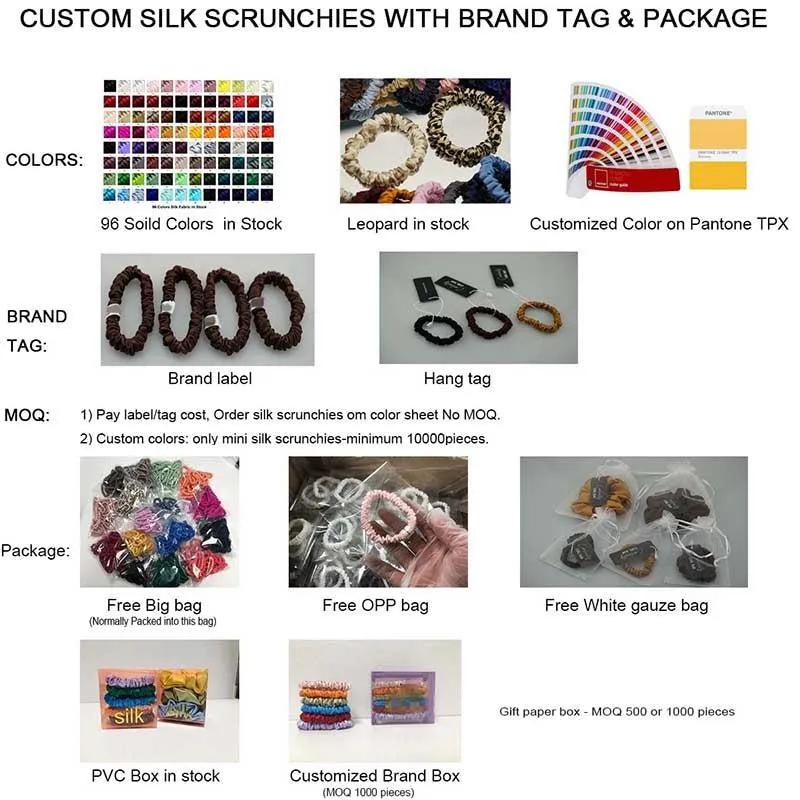 Mini Silk Scrunchies - custom and wholesale