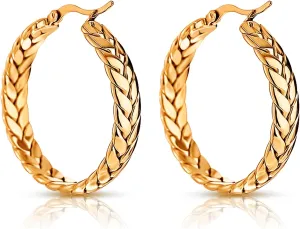 Minimalist 18K Gold Plated Metallic Earrings for Women – Sleek & Simple Design, Hypoallergenic, Tarnish-Resistant, Lightweight & Comfortable – Elegant Everyday Stud Earrings