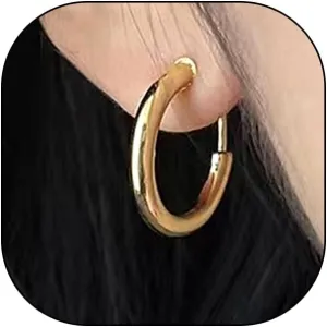 Minimalist Clip On Earrings for Women Modern Gold Plated Geometric Circle Non Piercing Huggie Earrings Trendy Statement Jewelry Accessories