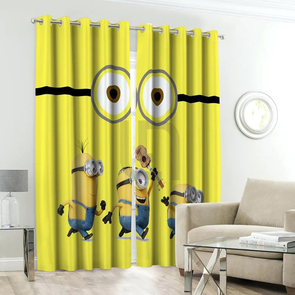 Minions Kids Room Curtains - 1 Curtain ( Not included 2 Curtains )