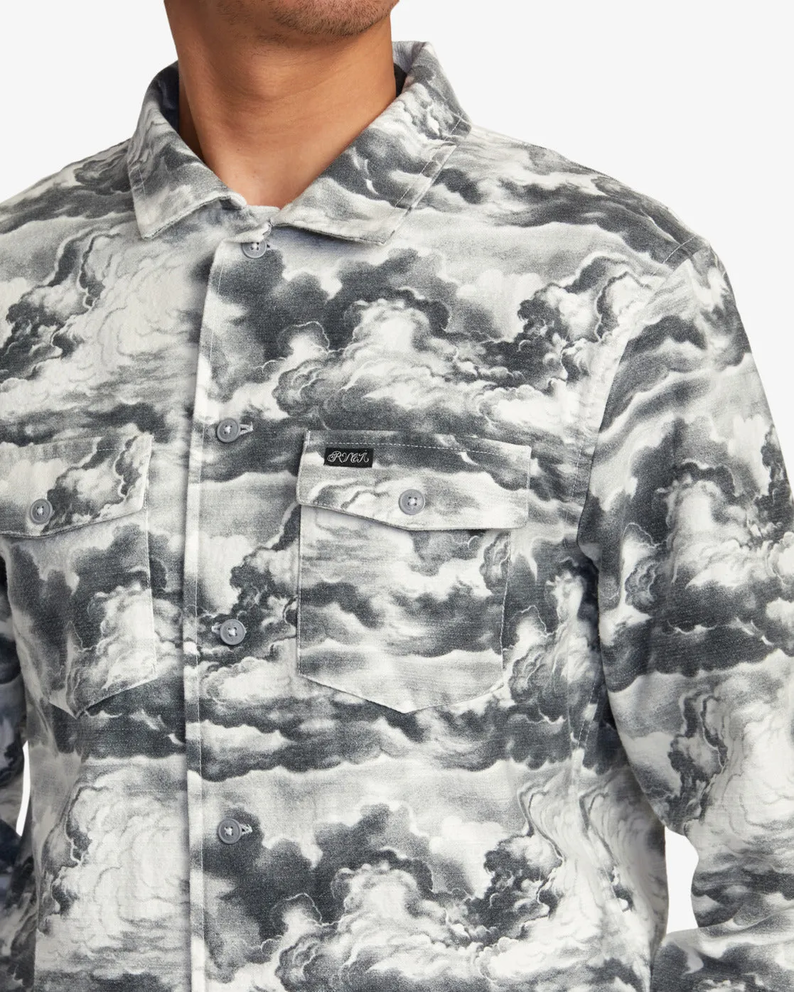 Mister Cartoon Cloud Shirt Jacket - Black/White