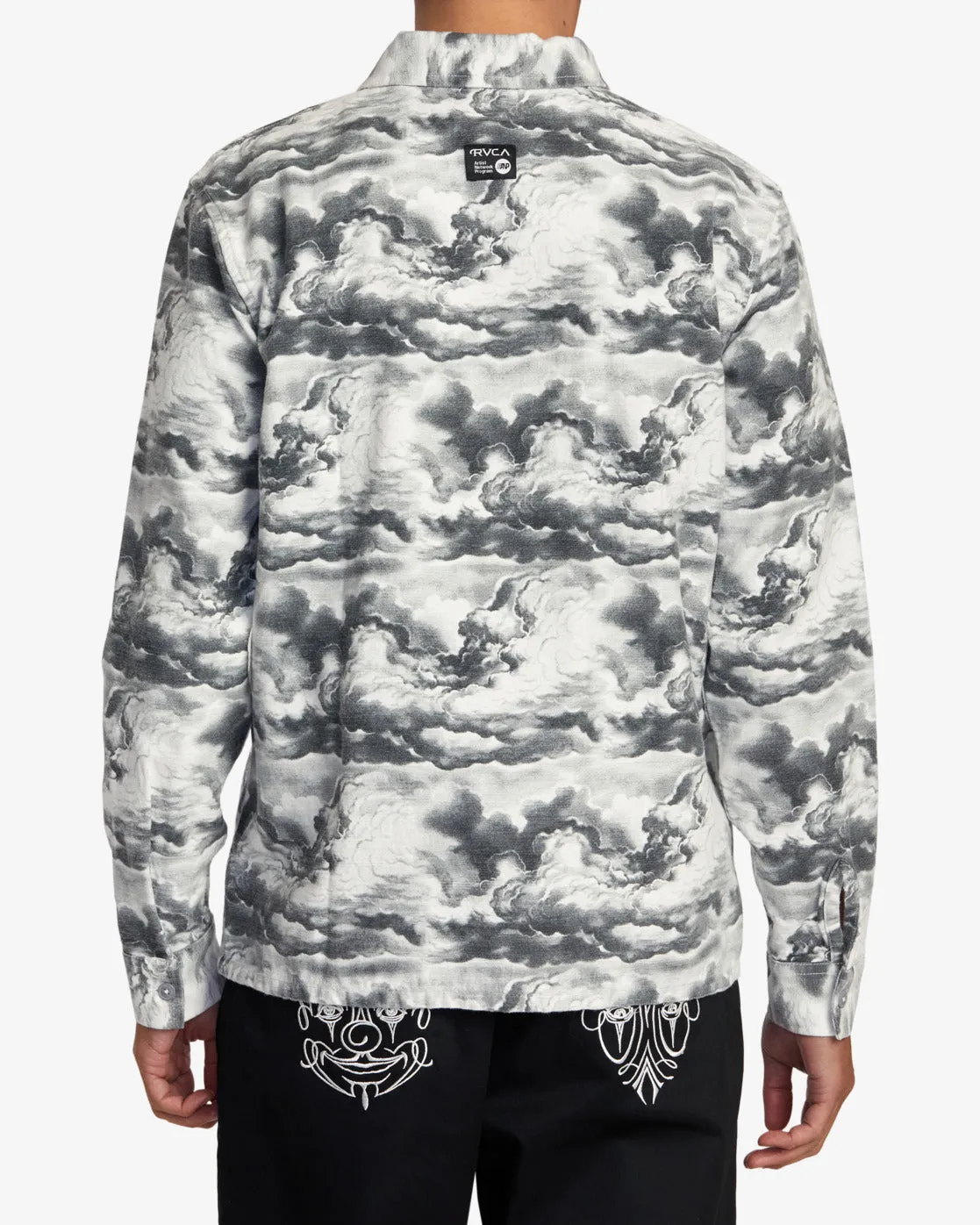 Mister Cartoon Cloud Shirt Jacket - Black/White