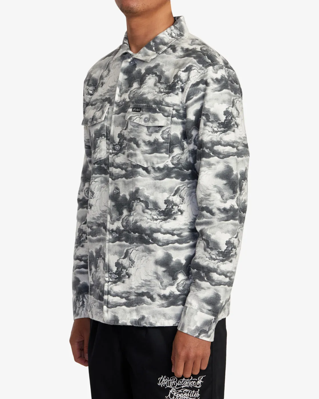 Mister Cartoon Cloud Shirt Jacket - Black/White