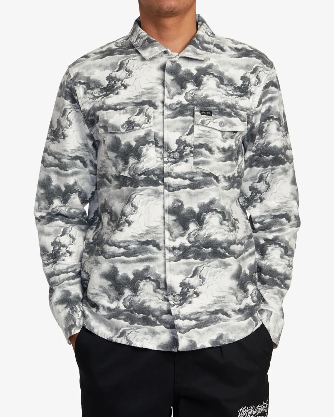 Mister Cartoon Cloud Shirt Jacket - Black/White