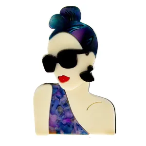 Moden Fashion Acrylic Girl Brooches For Women Acetate Fiber Pin 2 Colors Available