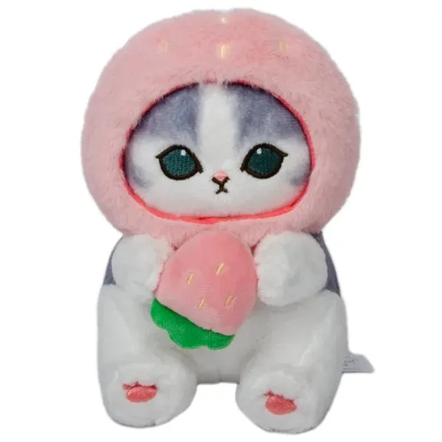 Mofusand Strawberry Cat Plush Keychain