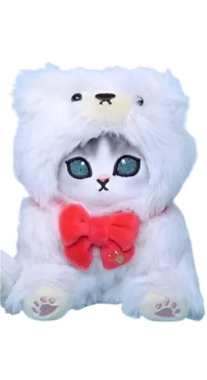 Mofusand White Bear Cat Plush Keychain