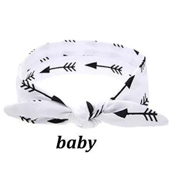 Mom And Baby Rabbit Ears Baby Headbands Hair Hoop Stretch Knot Hair Bows Cotton Children Hair Bands For baby Hair Accessories
