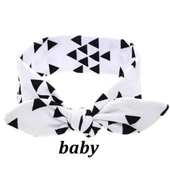 Mom And Baby Rabbit Ears Baby Headbands Hair Hoop Stretch Knot Hair Bows Cotton Children Hair Bands For baby Hair Accessories