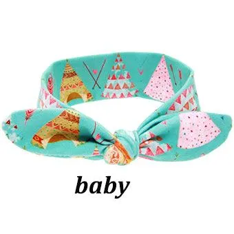 Mom And Baby Rabbit Ears Baby Headbands Hair Hoop Stretch Knot Hair Bows Cotton Children Hair Bands For baby Hair Accessories