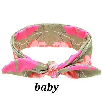 Mom And Baby Rabbit Ears Baby Headbands Hair Hoop Stretch Knot Hair Bows Cotton Children Hair Bands For baby Hair Accessories