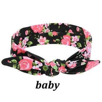 Mom And Baby Rabbit Ears Baby Headbands Hair Hoop Stretch Knot Hair Bows Cotton Children Hair Bands For baby Hair Accessories