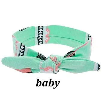 Mom And Baby Rabbit Ears Baby Headbands Hair Hoop Stretch Knot Hair Bows Cotton Children Hair Bands For baby Hair Accessories